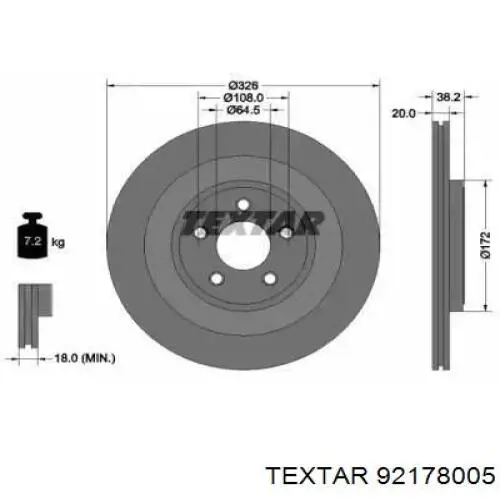 Тормозные диски 92178005 Textar