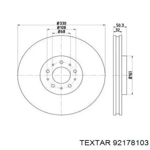 Передние тормозные диски 92178103 Textar