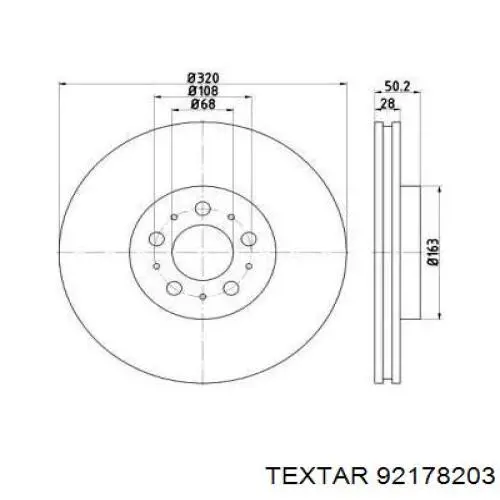 Передние тормозные диски 92178203 Textar