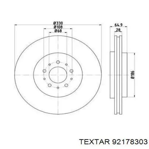 Тормозные диски 92178303 Textar