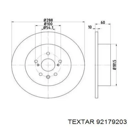 Тормозные диски 92179203 Textar