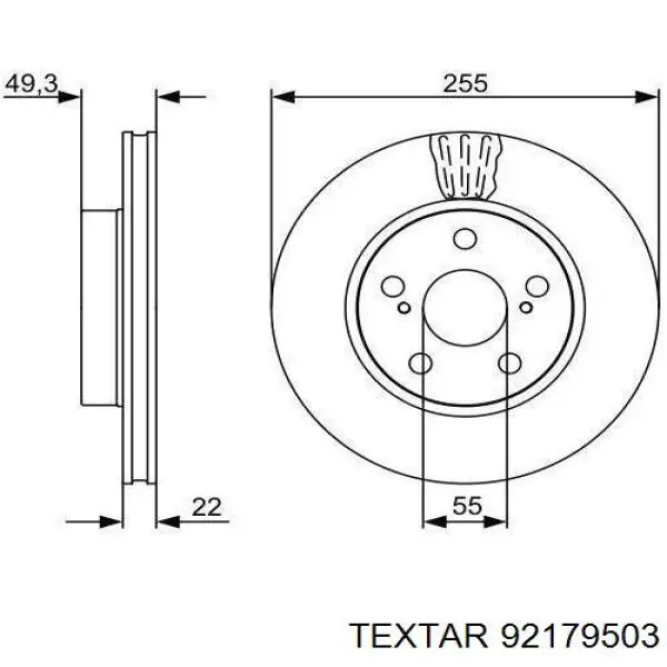 Передний тормозной диск Textar 92179503