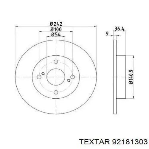 Тормозные диски 92181303 Textar