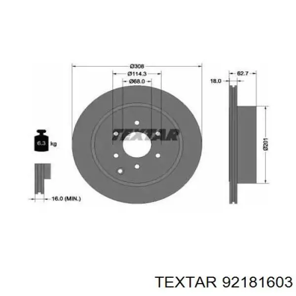 92181603 Textar тормозные диски