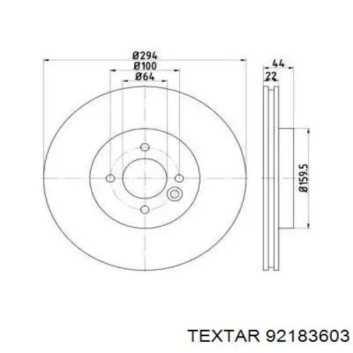 Передние тормозные диски 92183603 Textar