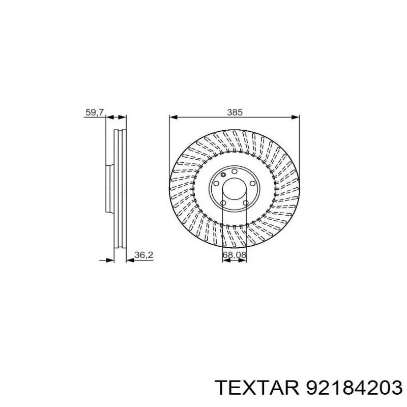 Передние тормозные диски 92184203 Textar