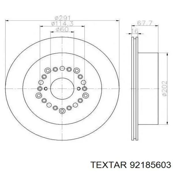 Купить 92185603 Textar Ротор тормозной