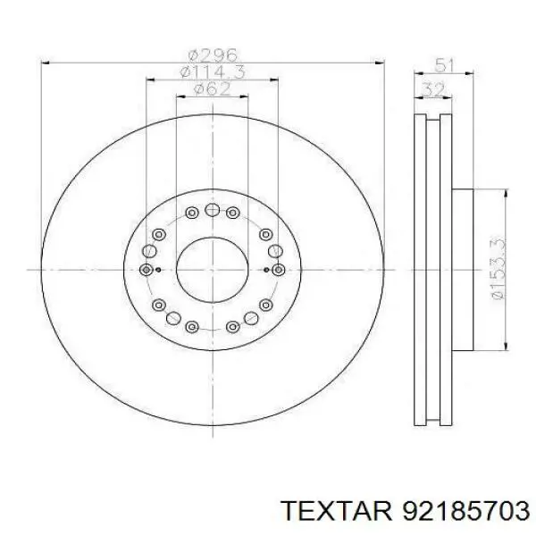 Задний дисковый тормоз Textar 92185703