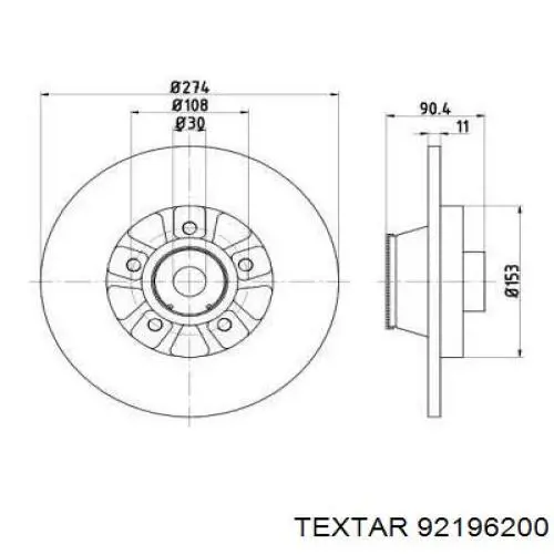 Тормозные диски 92196200 Textar