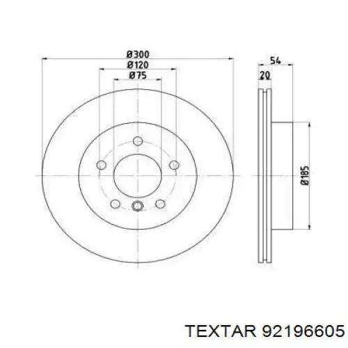 Тормозные диски 92196605 Textar