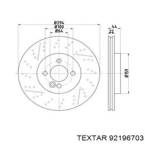 Передние тормозные диски 92196703 Textar