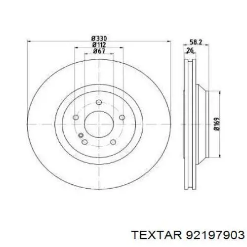 Тормозные диски 92197903 Textar