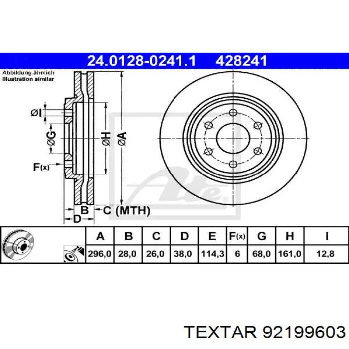 Купить 92199603 Textar Ротор тормозной