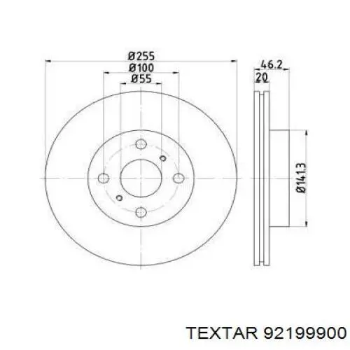 Тормоз дисковый передний Textar 92199900 цена, от 52.32 USD