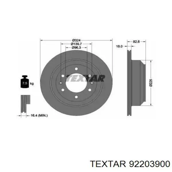 Тормозные диски 92203900 Textar