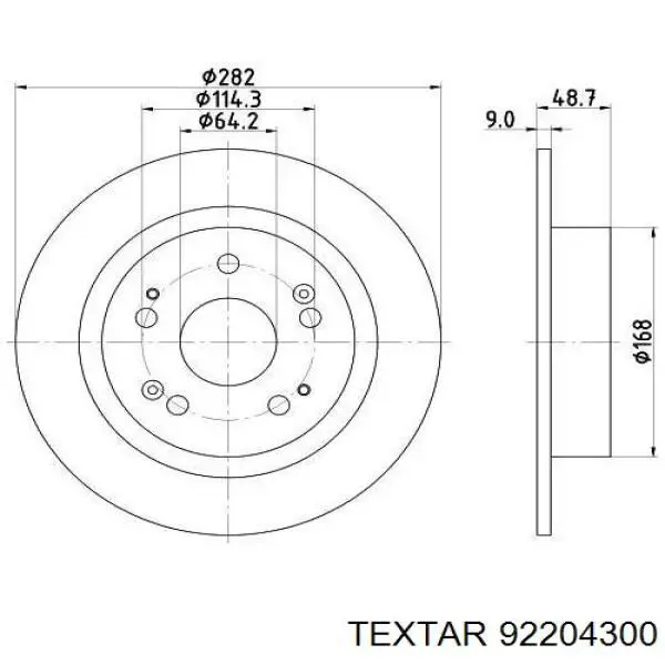 Задний тормозной диск Textar 92204300 цена, от 50.58 USD