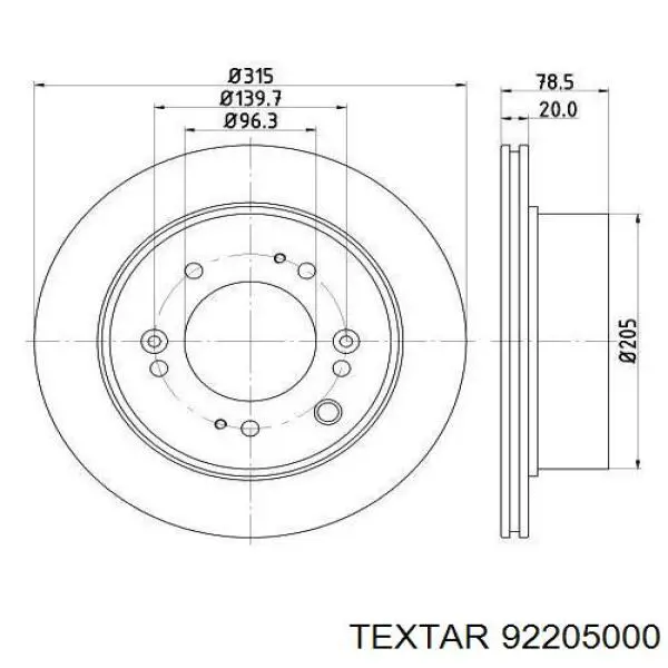 Задний тормозной диск Textar 92205000 цена, от 60.76 USD