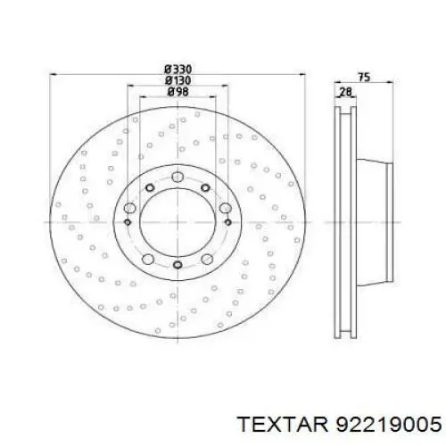 Тормозные диски 92219005 Textar