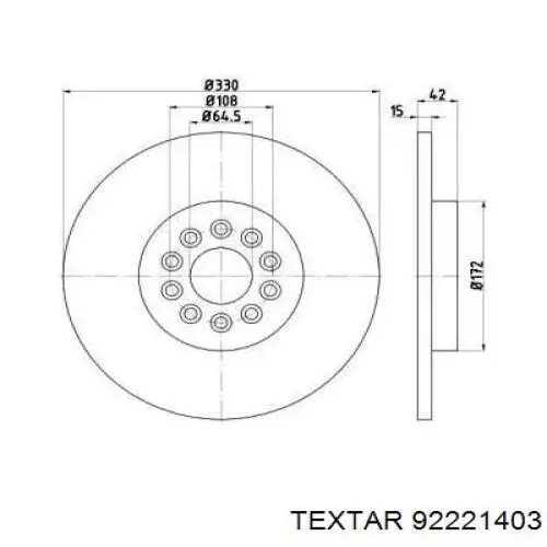 Тормозные диски 92221403 Textar