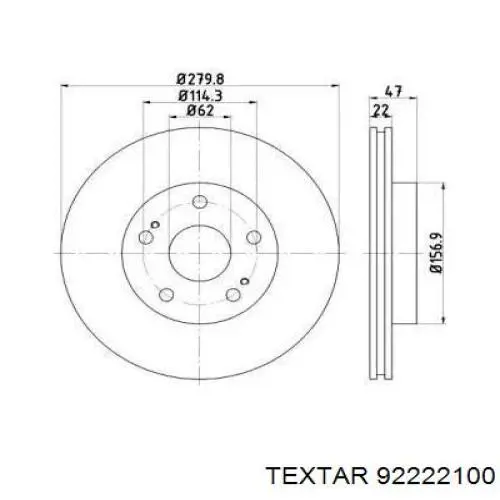 Передние тормозные диски 92222100 Textar