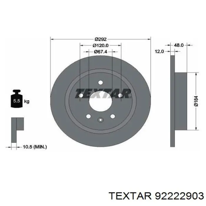 Тормозные диски 92222903 Textar