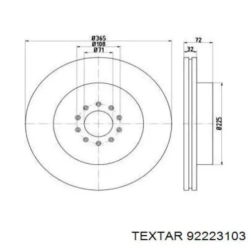 Тормозные диски 92223103 Textar