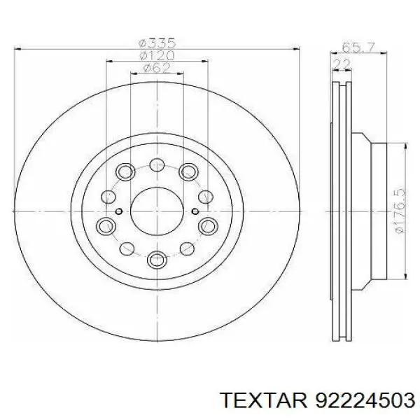 Задний тормозной диск Textar 92224503 цена, от 77.75 USD