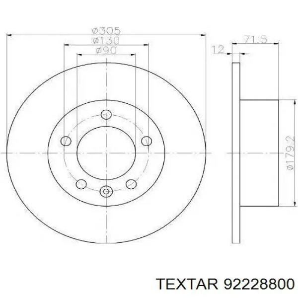 Задний дисковый тормоз Textar 92228800