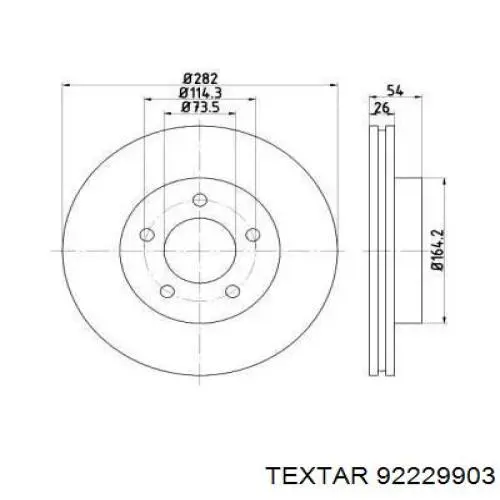 Передние тормозные диски 92229903 Textar