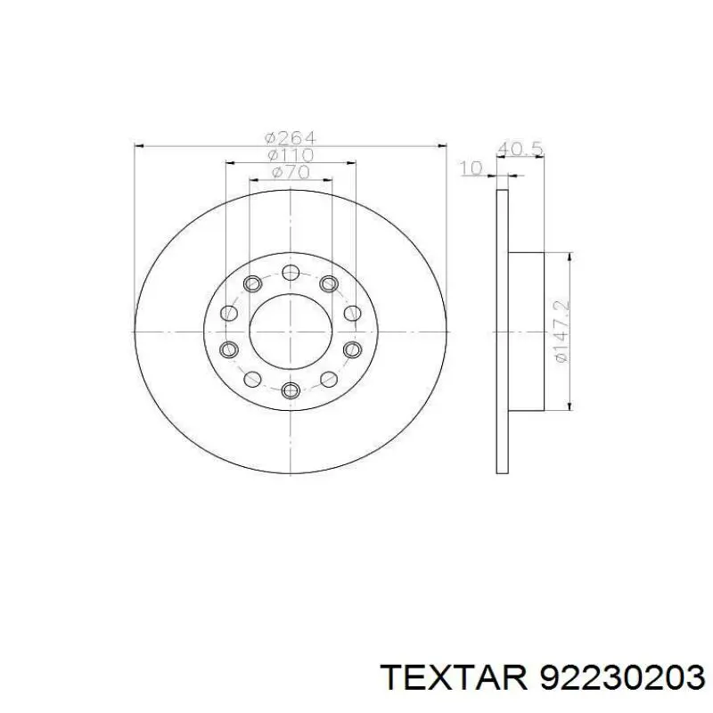92230203 Textar Дисковый тормоз