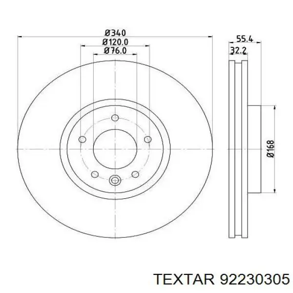 Передние тормозные диски 92230305 Textar