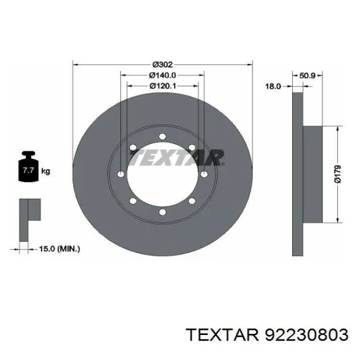 Тормозные диски 92230803 Textar