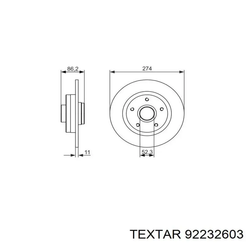 Тормозные диски 92232603 Textar