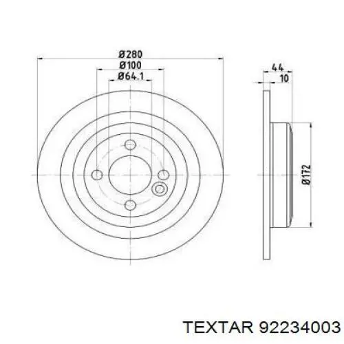 Тормозные диски 92234003 Textar