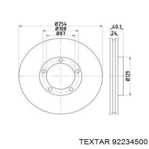 Передние тормозные диски 92234500 Textar