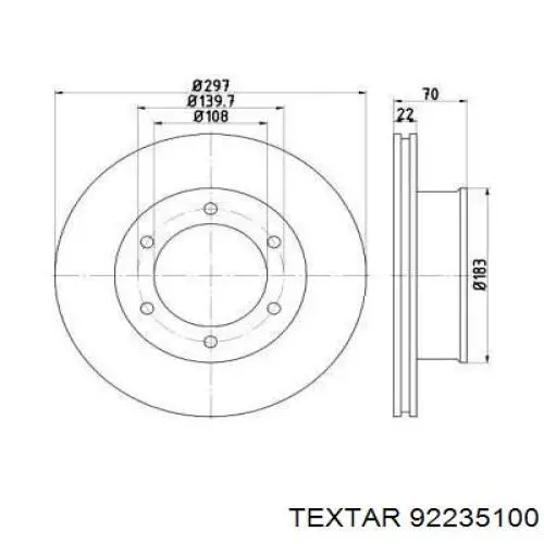 Передние тормозные диски 92235100 Textar