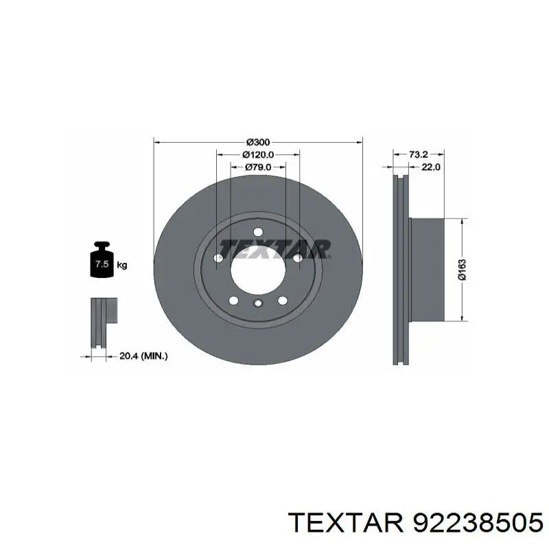 Тормоз дисковый передний Textar 92238505 цена, от 76.76 USD
