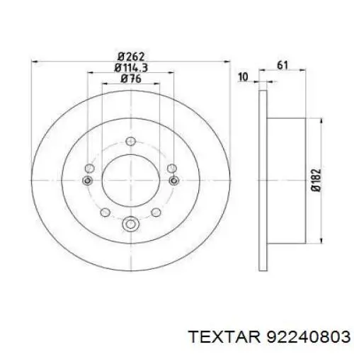 92240803 Textar Дисковый тормоз