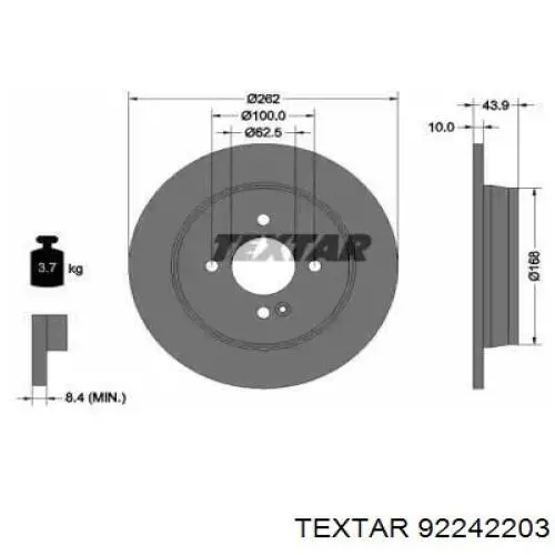 Тормозные диски 92242203 Textar