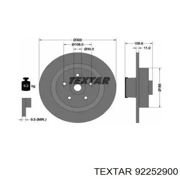 Тормозные диски 92252900 Textar