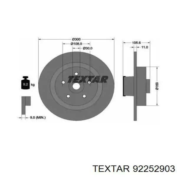 Тормозные диски 92252903 Textar