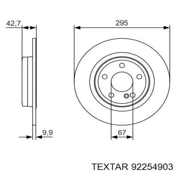 Купить 92254903 Textar Диск тормозной задний