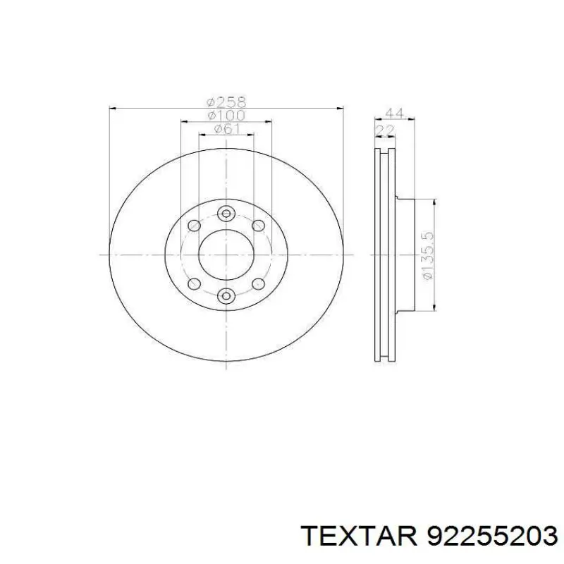 Передние тормозные диски 92255203 Textar