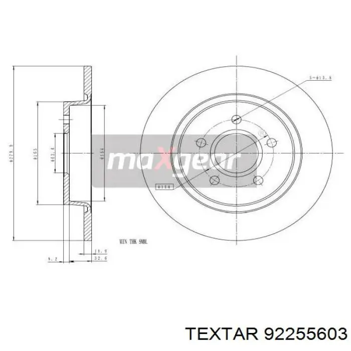 Тормозные диски 92255603 Textar