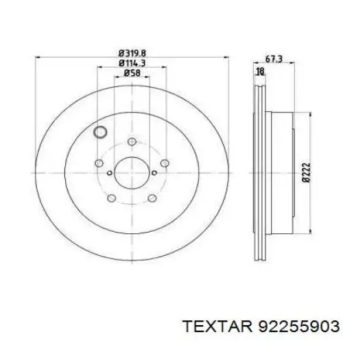 Тормозные диски 92255903 Textar