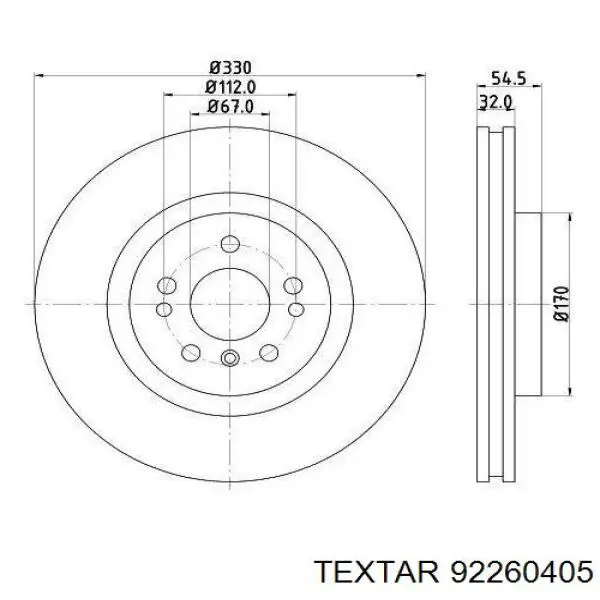 Тормоз дисковый передний Textar 92260405 цена, от 97.63 USD