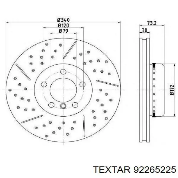 Тормозные диски 92265225 Textar
