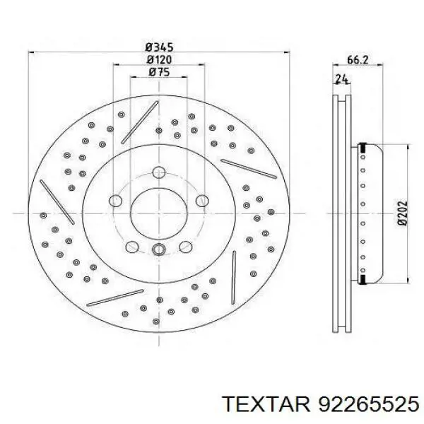 Задний тормозной диск Textar 92265525 цена, от 219.32 USD