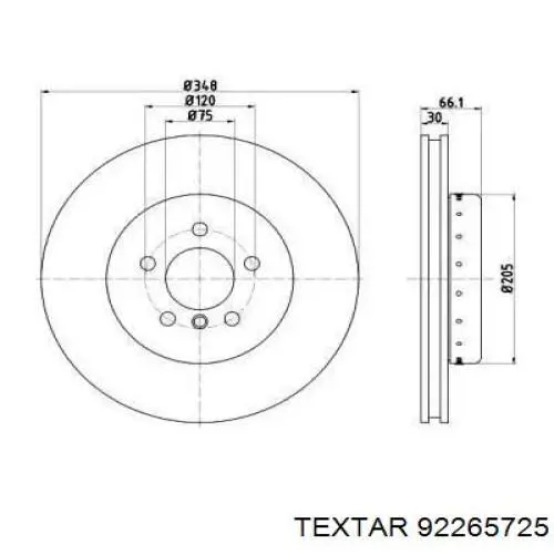 Тормоз дисковый передний Textar 92265725 цена, от 164.76 USD