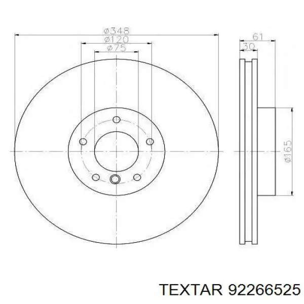 Передние тормозные диски 92266525 Textar